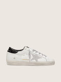 Super-Star pour femme avec étoile en daim blanc et contrefort en cuir croco noir